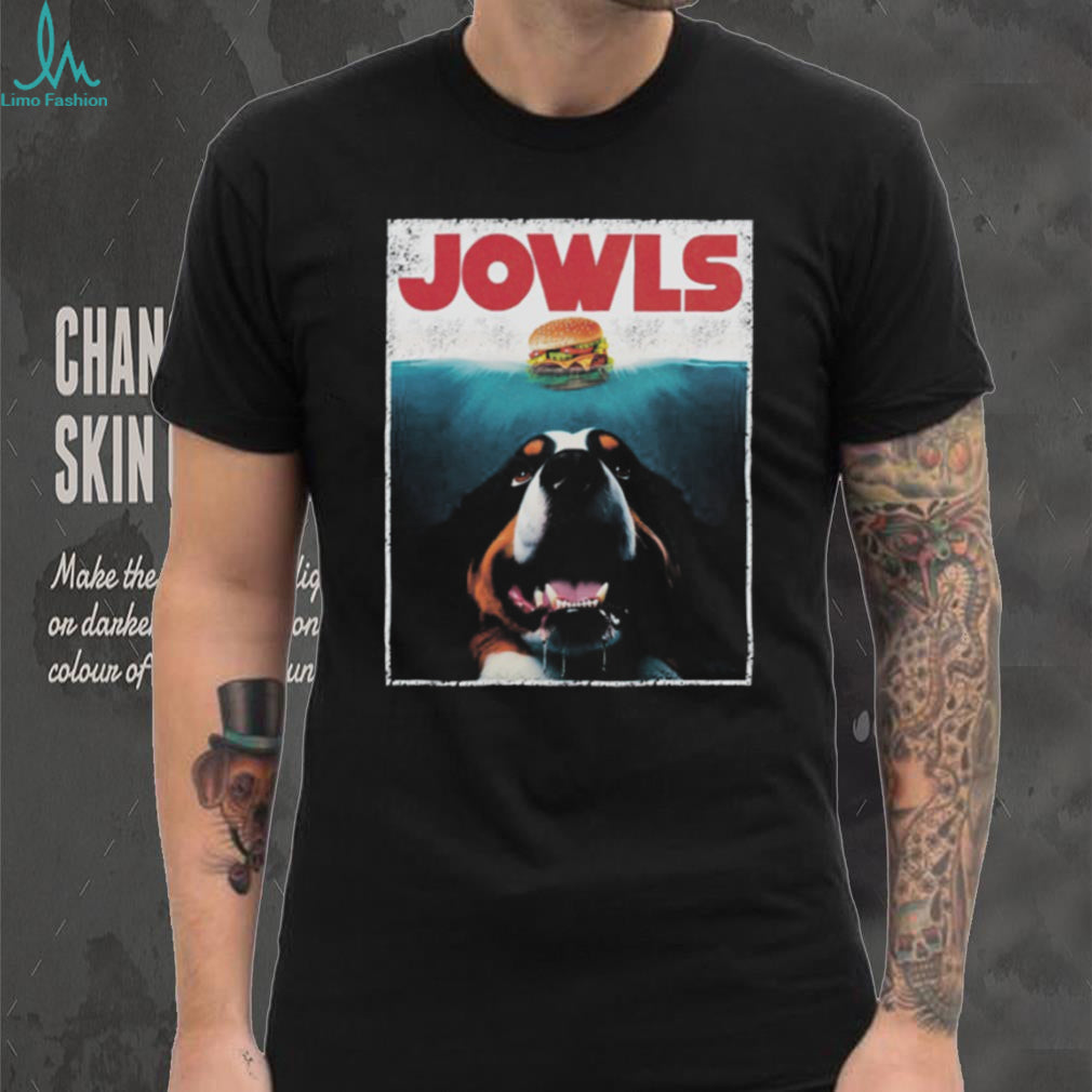 “JOWLS” Bernese Mountain Dog Burger Jaws Parody T Shirt