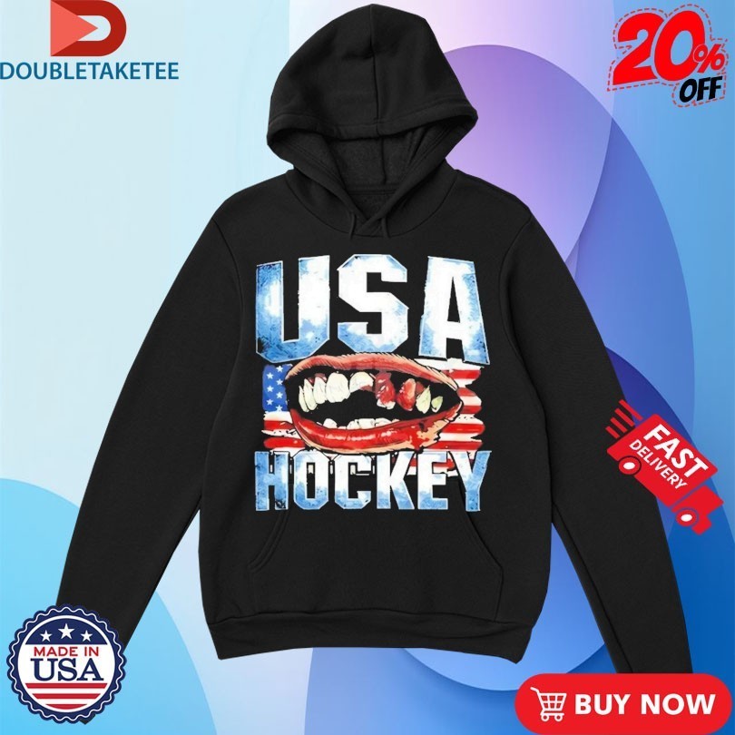 Jack Hughes Teeth USA Hockey Oylmpic Shirt