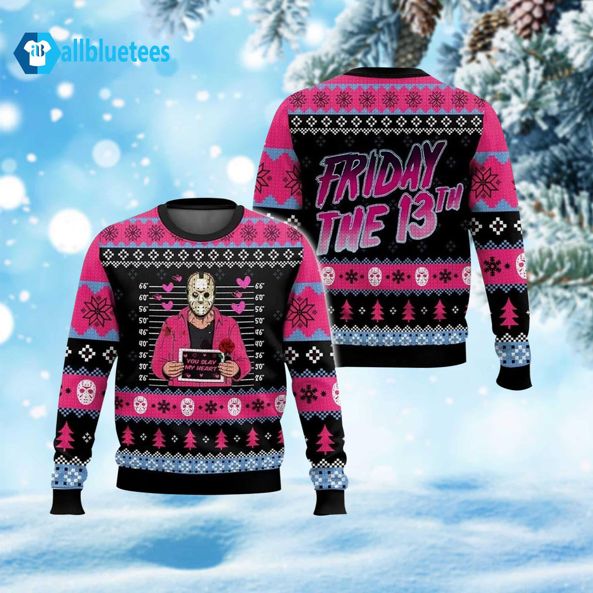 Jason Voorhees You Slay My Heart Ugly Christmas Sweater