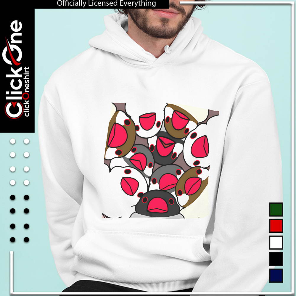 Java Sparrow flock pile illustration cute birds together shirt