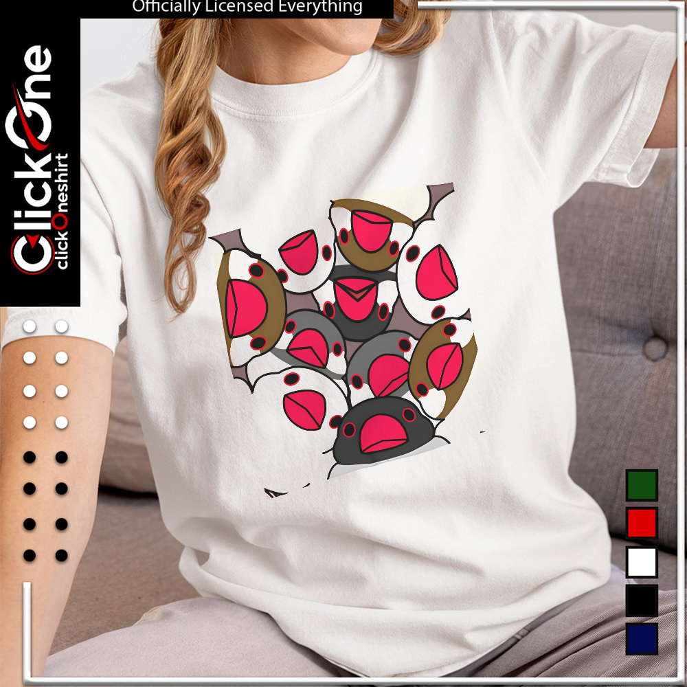 Java Sparrow flock pile illustration cute birds together shirt