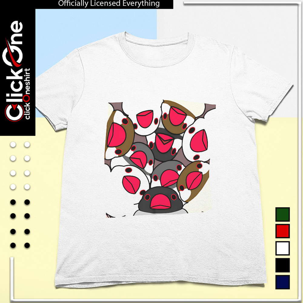 Java Sparrow flock pile illustration cute birds together shirt