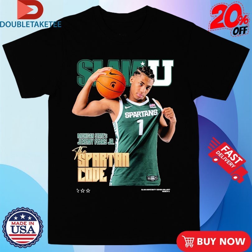 Jeremy Fears Jr. Big Ten SlamU Michigan State Spartans The Spartan Code Shirts