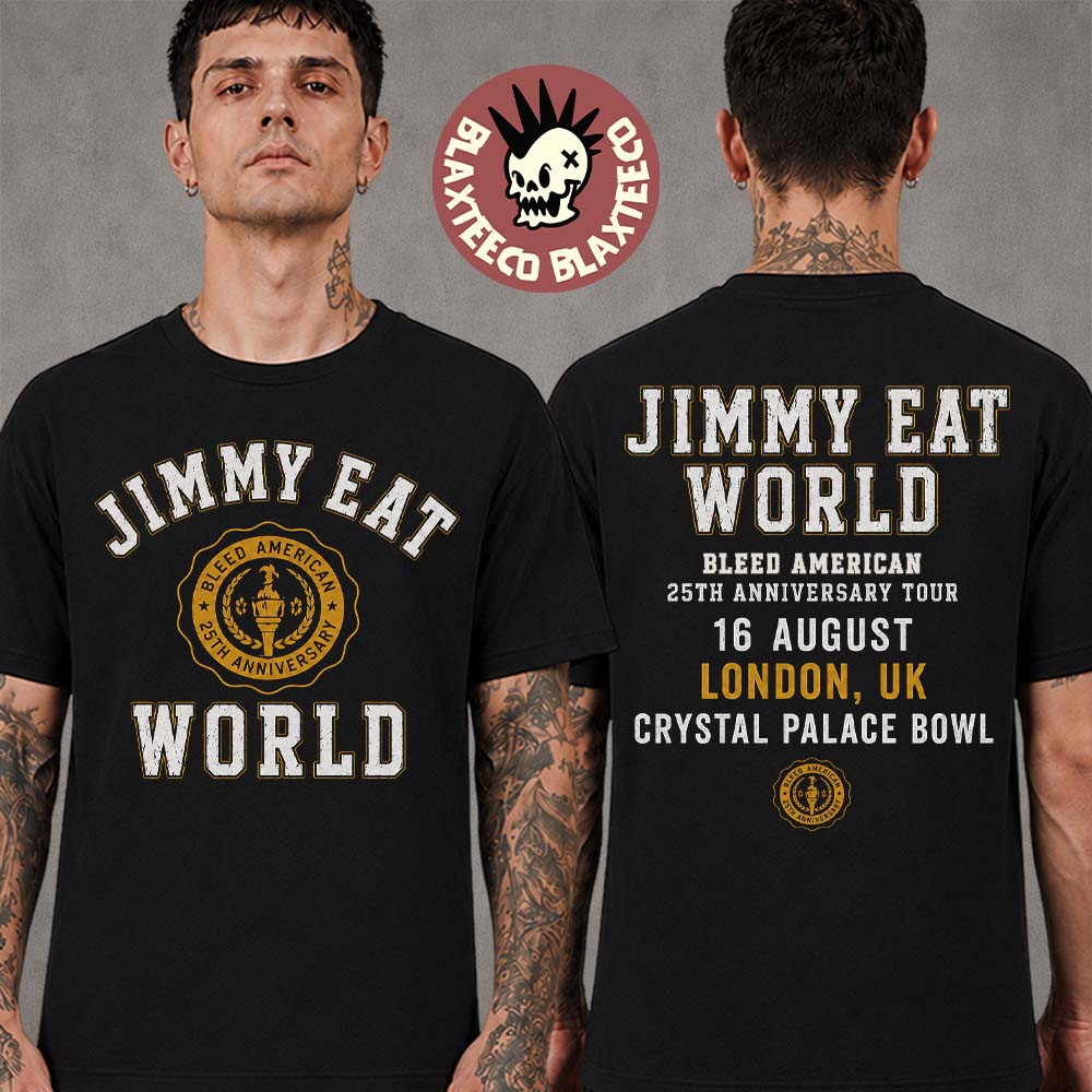 Jimmy Eat World London UK 2026 Exclusive Tour Merch Tee Live At Crystal Palace Bowl On 16 August 2026 Two Sided T-Shirt