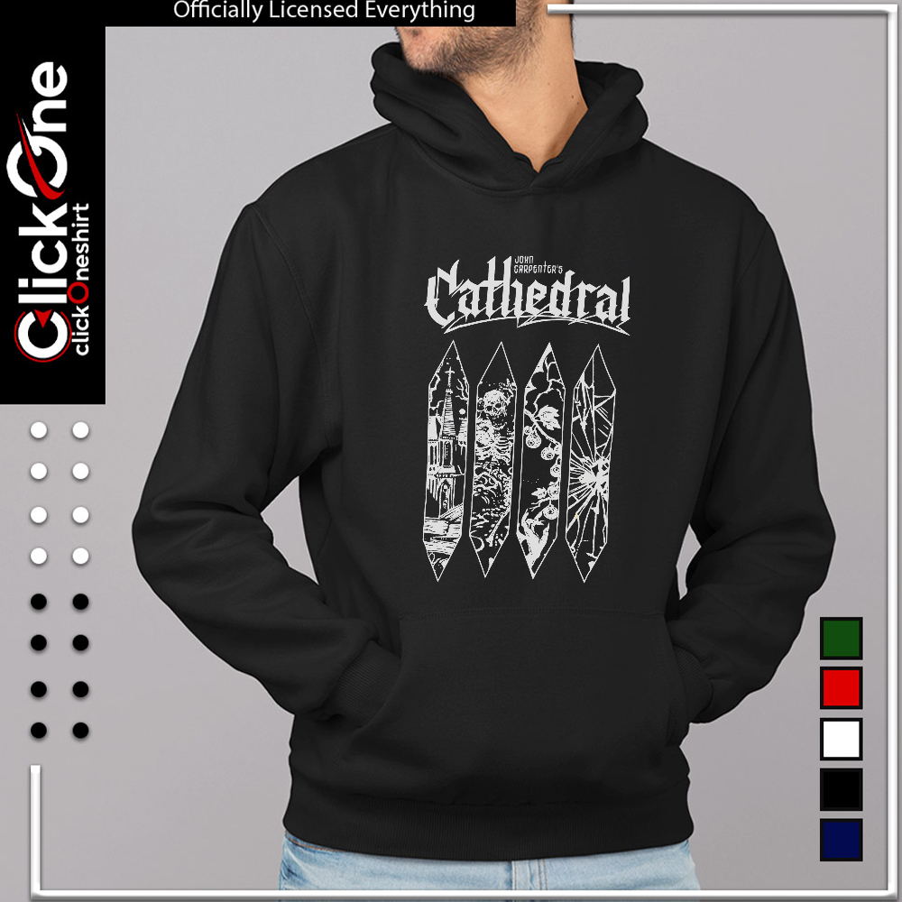 John Carpenter’s Cathedral skeleton eyeball stained glass window shirt