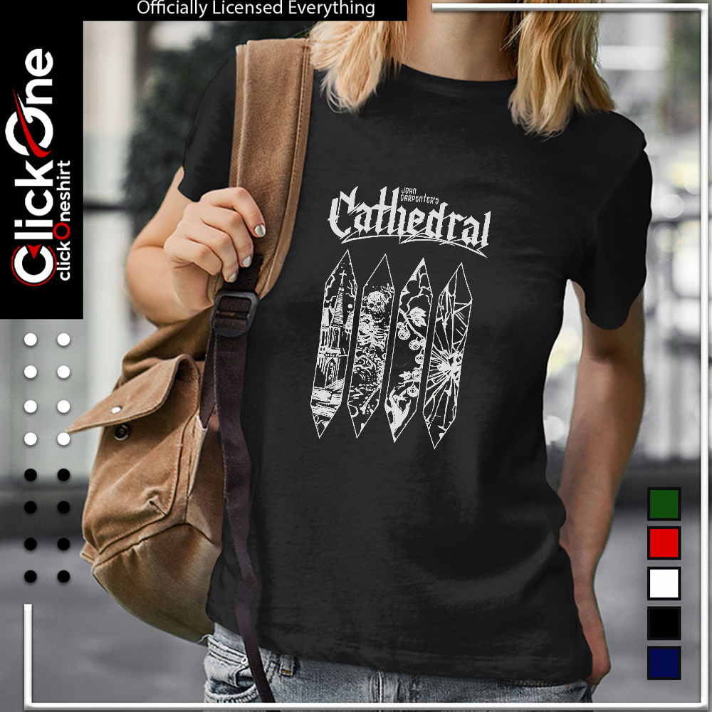 John Carpenter’s Cathedral skeleton eyeball stained glass window shirt