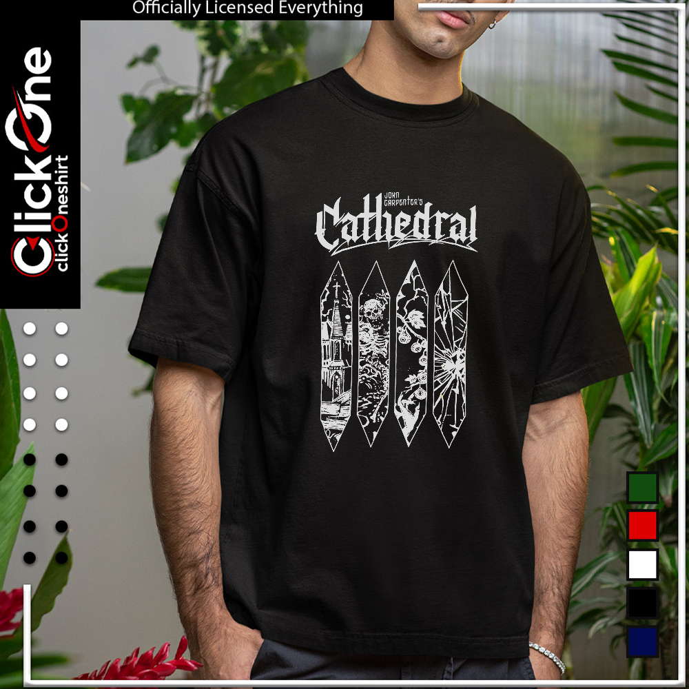 John Carpenter’s Cathedral skeleton eyeball stained glass window shirt