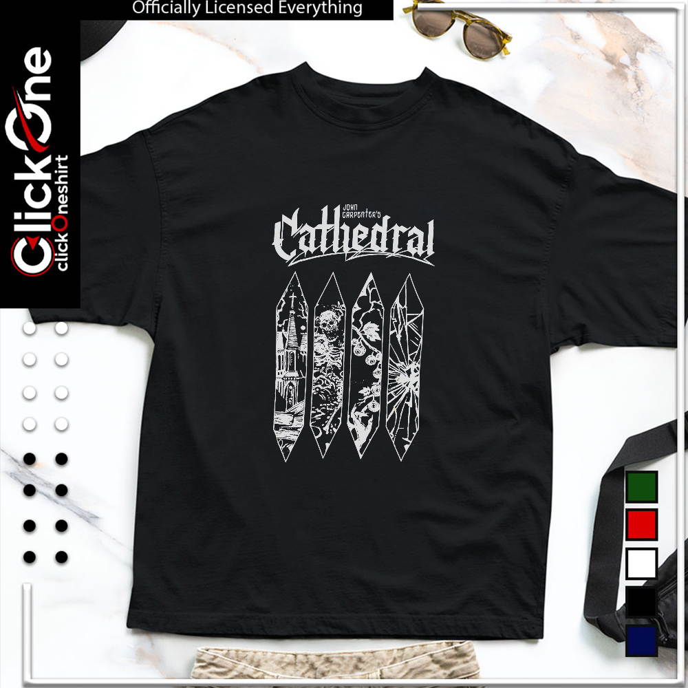 John Carpenter’s Cathedral skeleton eyeball stained glass window shirt