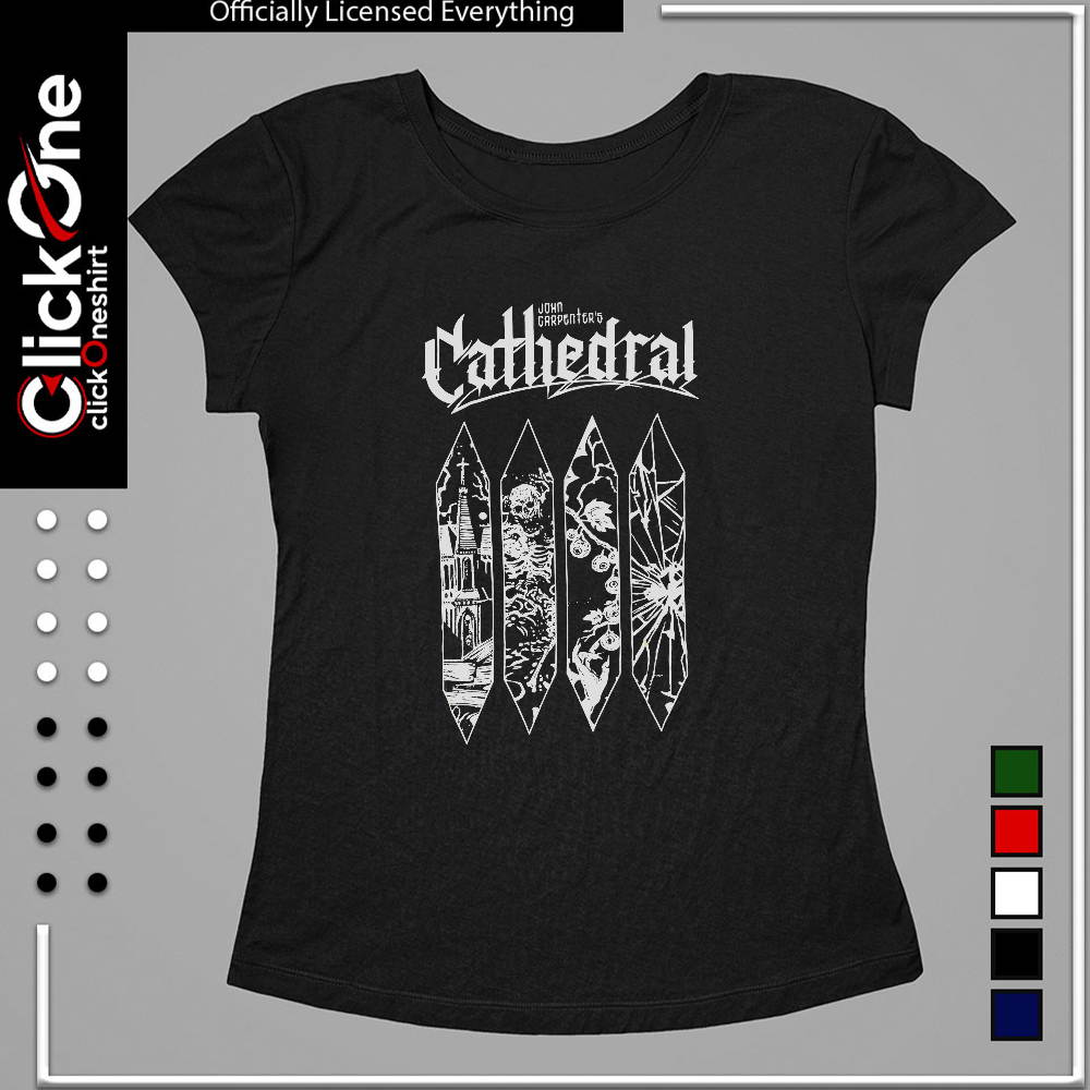 John Carpenter’s Cathedral skeleton eyeball stained glass window shirt