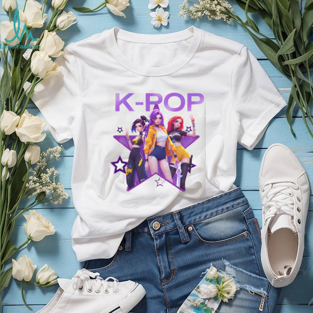 K Pop Star Anime Girl Group Purple Star Graphic T Shirt