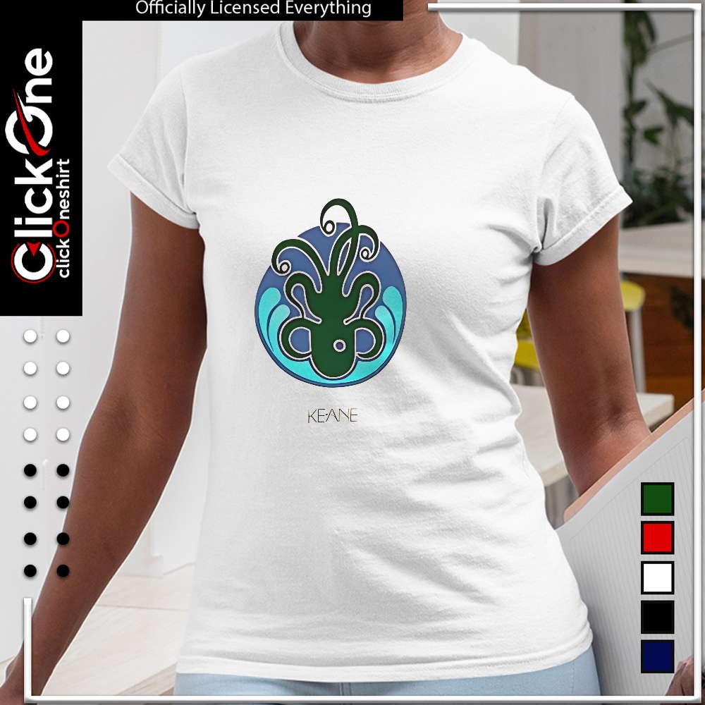 Keane band logo octopus ocean water shirt