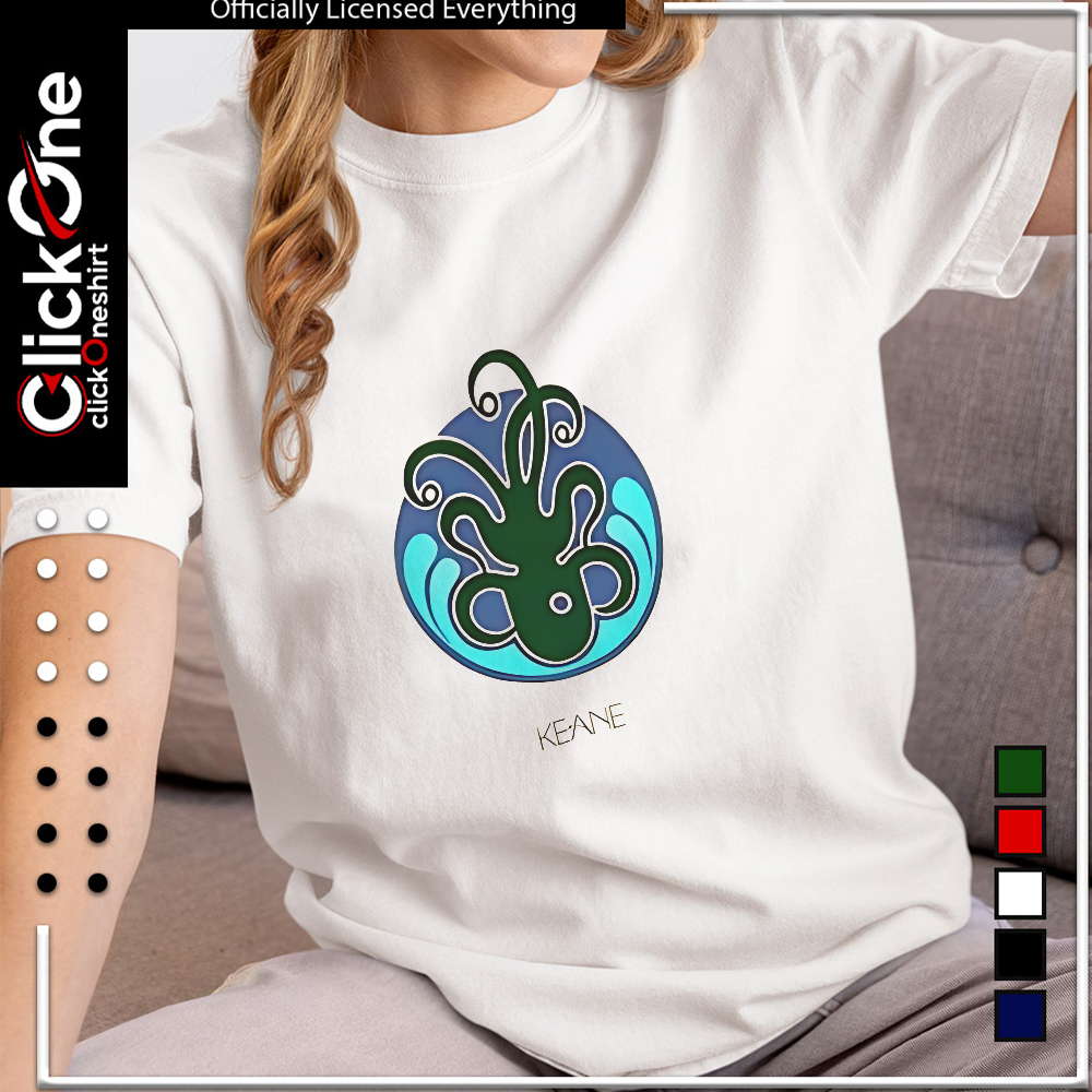 Keane band logo octopus ocean water shirt