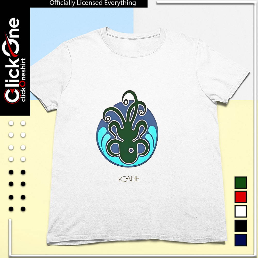 Keane band logo octopus ocean water shirt
