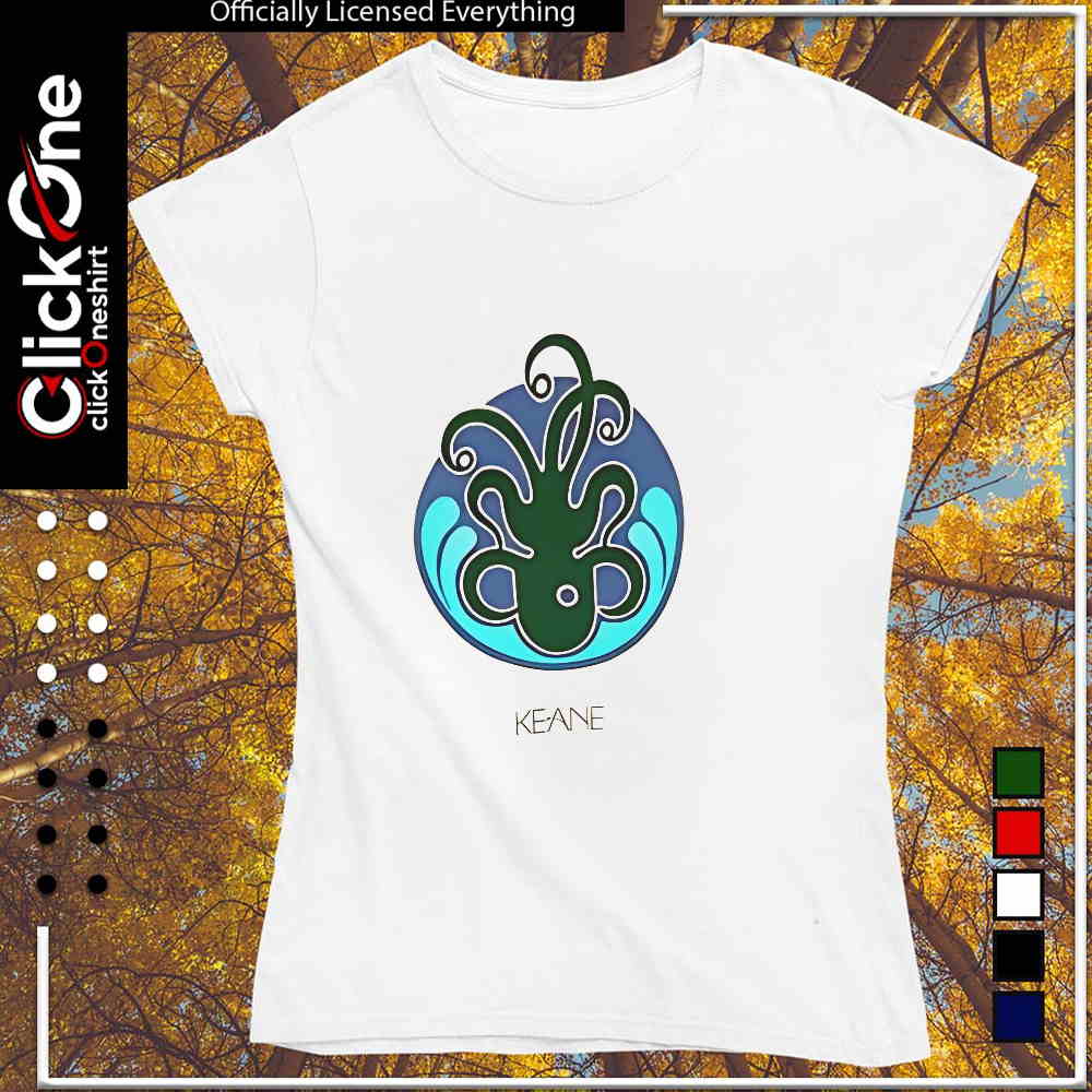 Keane band logo octopus ocean water shirt