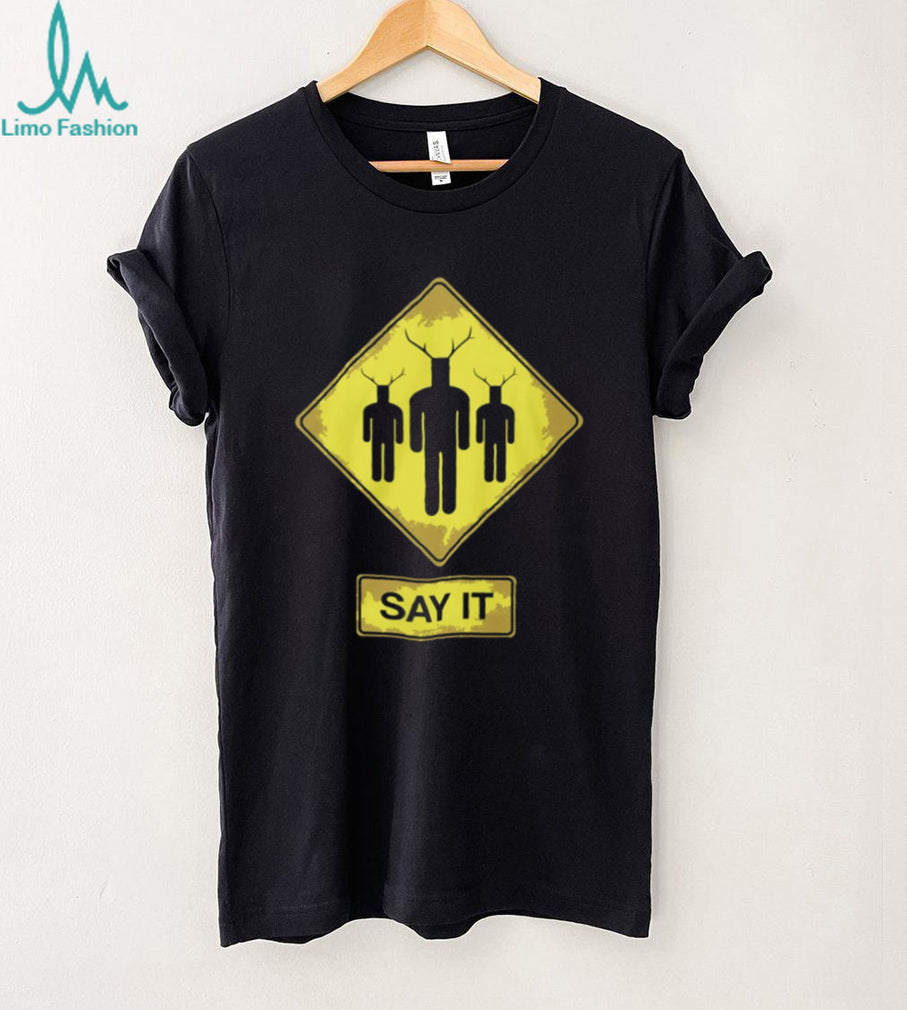 Knights Who Say Ni Road Sign T Shirt “Say It” Warning Graphic