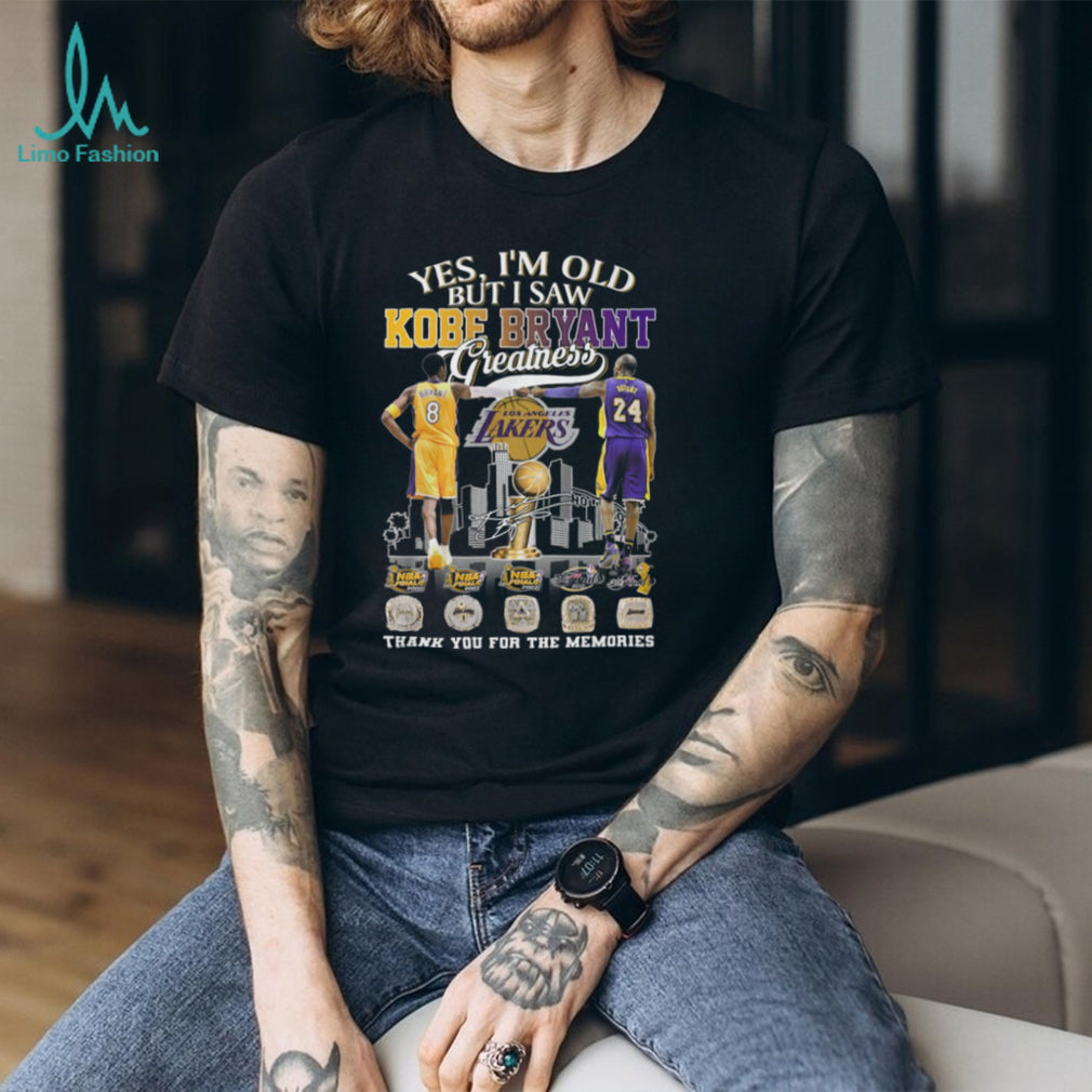 Kobe Bryant Greatness No. 8 and No. 24 Lakers Championship Rings T Shirt