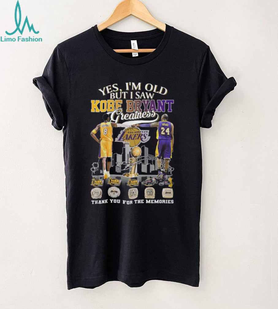 Kobe Bryant Greatness No. 8 and No. 24 Lakers Championship Rings T Shirt