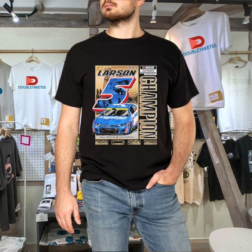 Kyle Larson 2X No.5 Nascar Cup Series Champion Shirts
