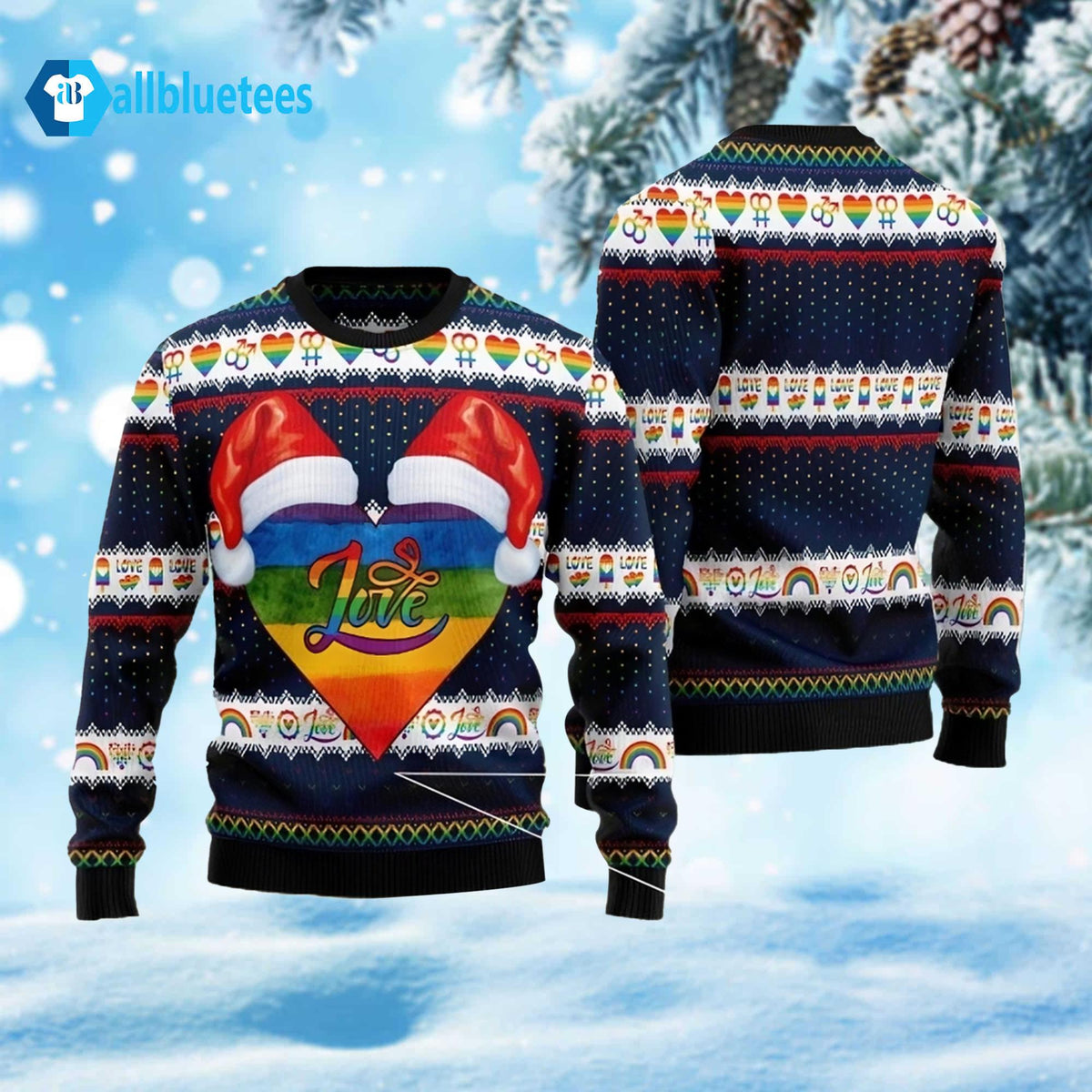 LGBT Heart Love Ugly Christmas Sweater