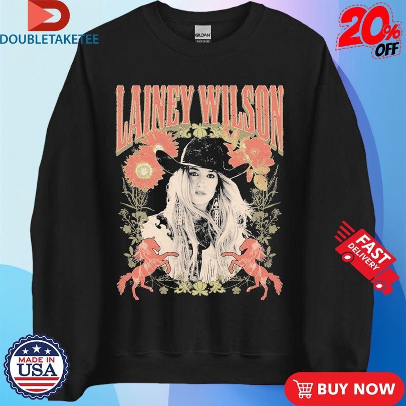 Lainey Wilson Floral Portrait Cowgirl Shirts