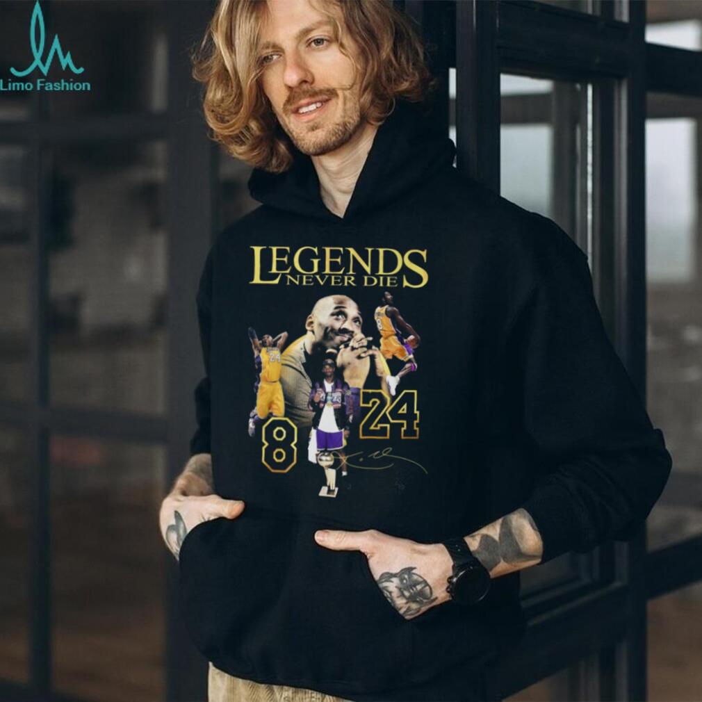 Legends Never Die Kobe Bryant 8 24 Mamba Mentality Gold Graphic Tee