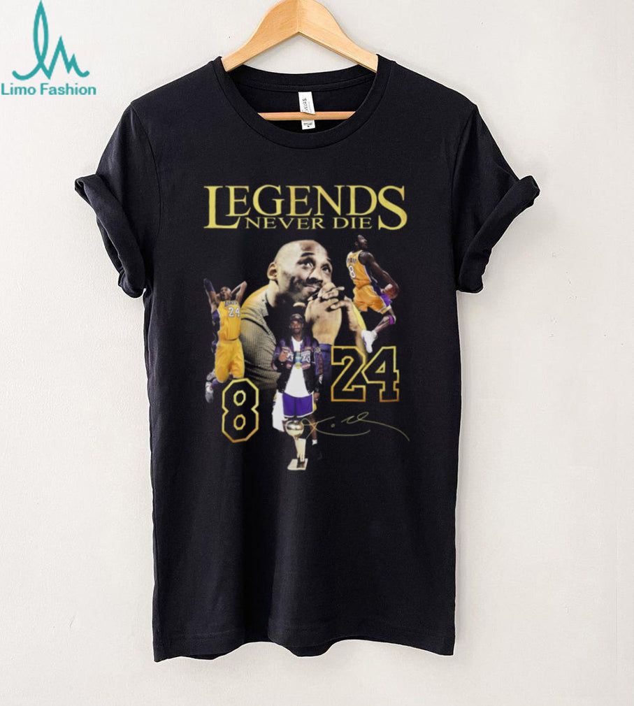 Legends Never Die Kobe Bryant 8 24 Mamba Mentality Gold Graphic Tee