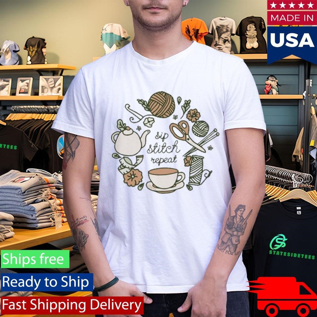 Loepsie Green Jasmine & Peach Shirt