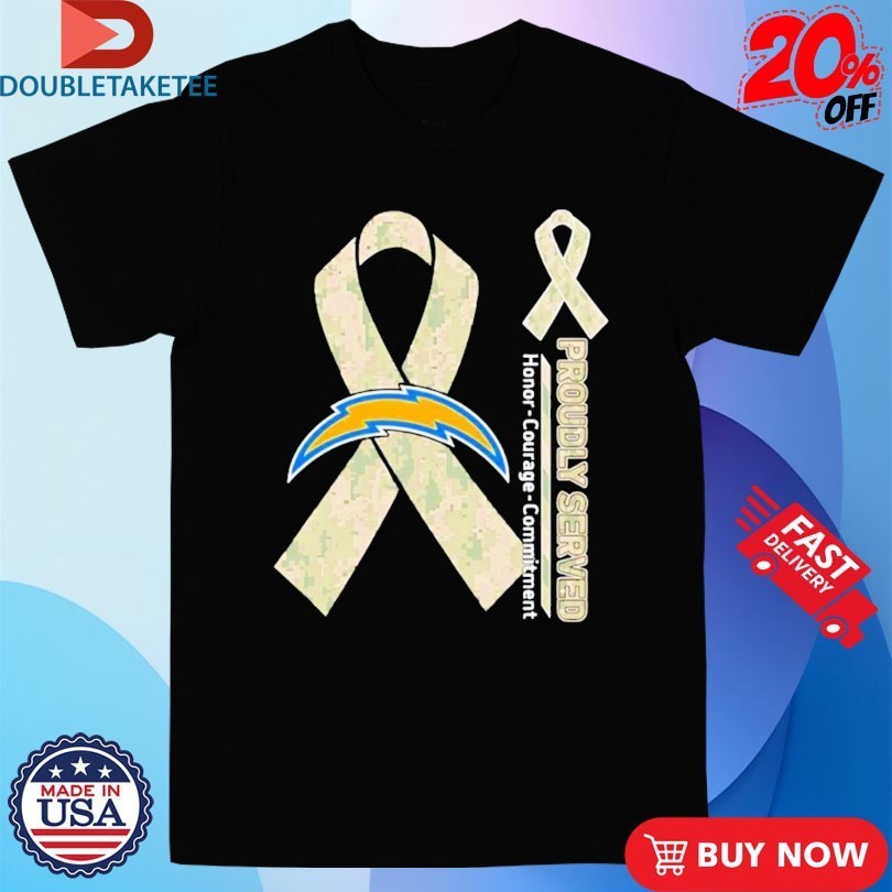 Los Angeles Chargers Proudly Served Honor Courage Commitment Breast Cancer Awareness Shirts