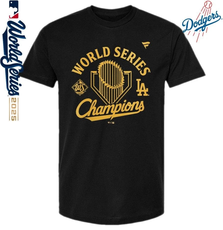 Los Angeles Dodgers 2025 World Series Champions Locker Room Parade T-Shirt