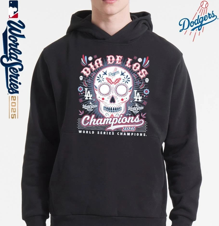 Los Angeles Dodgers ’47 2025 World Series Champions Dia De Los Champions Franklin T-Shirt