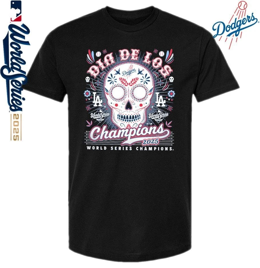 Los Angeles Dodgers ’47 2025 World Series Champions Dia De Los Champions Franklin T-Shirt