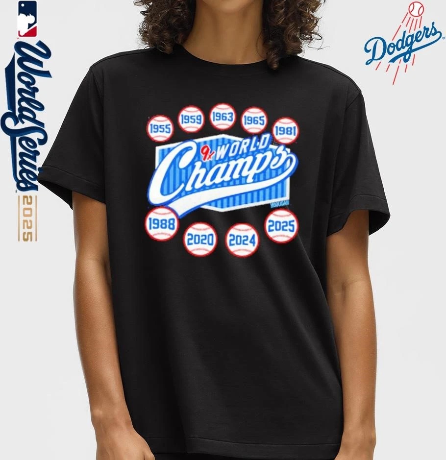 Los Angeles Dodgers 9x World Champs T-Shirt