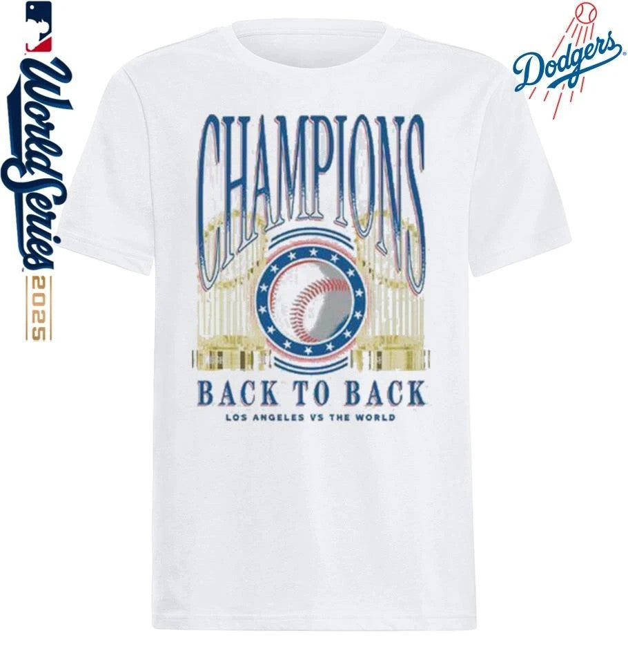 Los Angeles Dodgers Back To Back Trophies T-Shirt