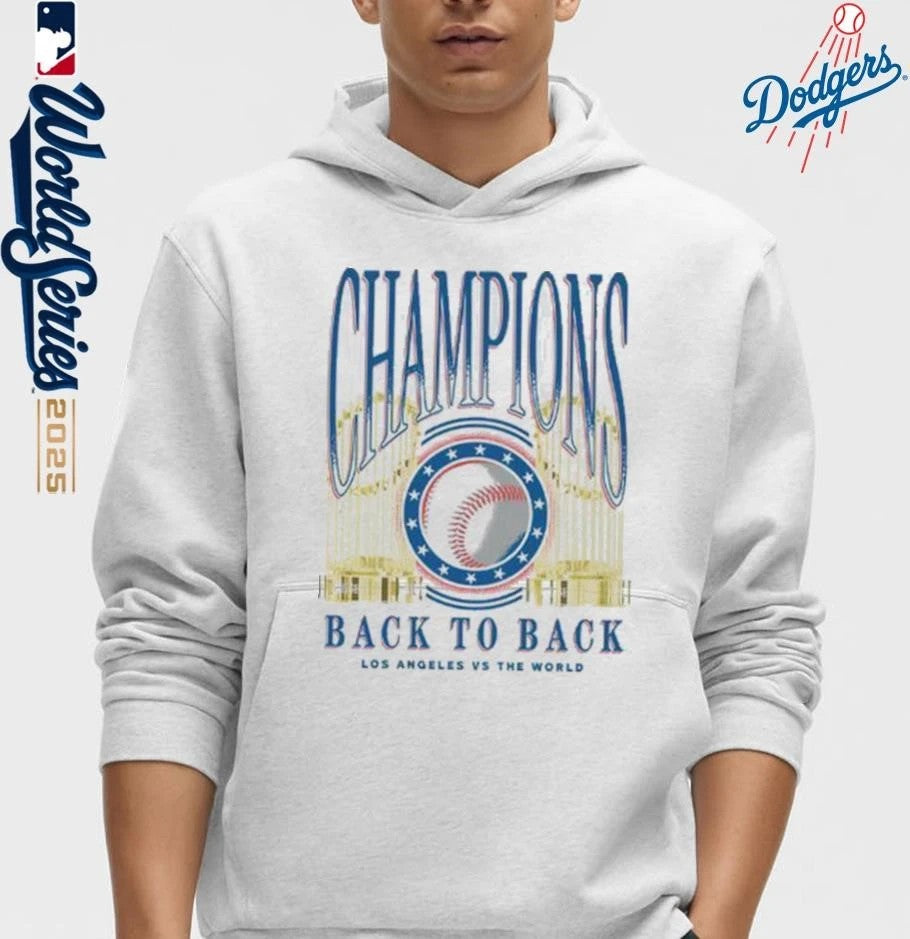 Los Angeles Dodgers Back To Back Trophies T-Shirt