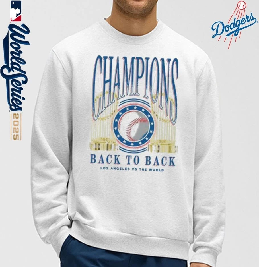 Los Angeles Dodgers Back To Back Trophies T-Shirt