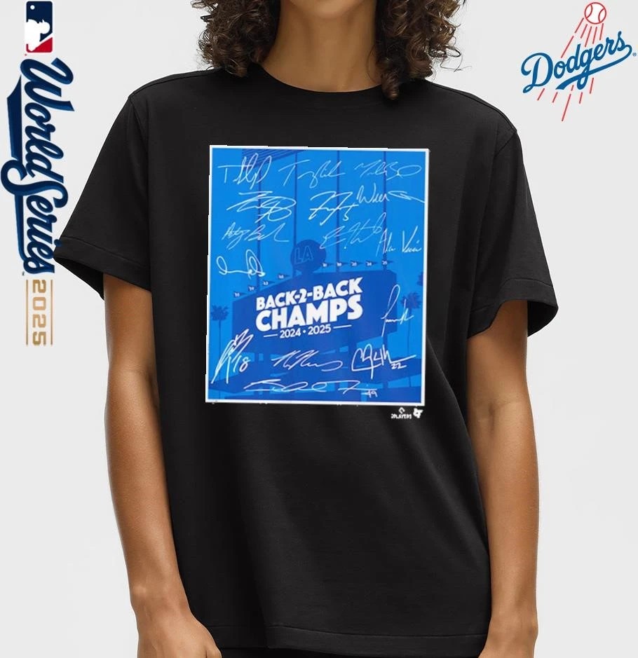 Los Angeles Dodgers Back-To-Back World Champs 2024-25 T-Shirt