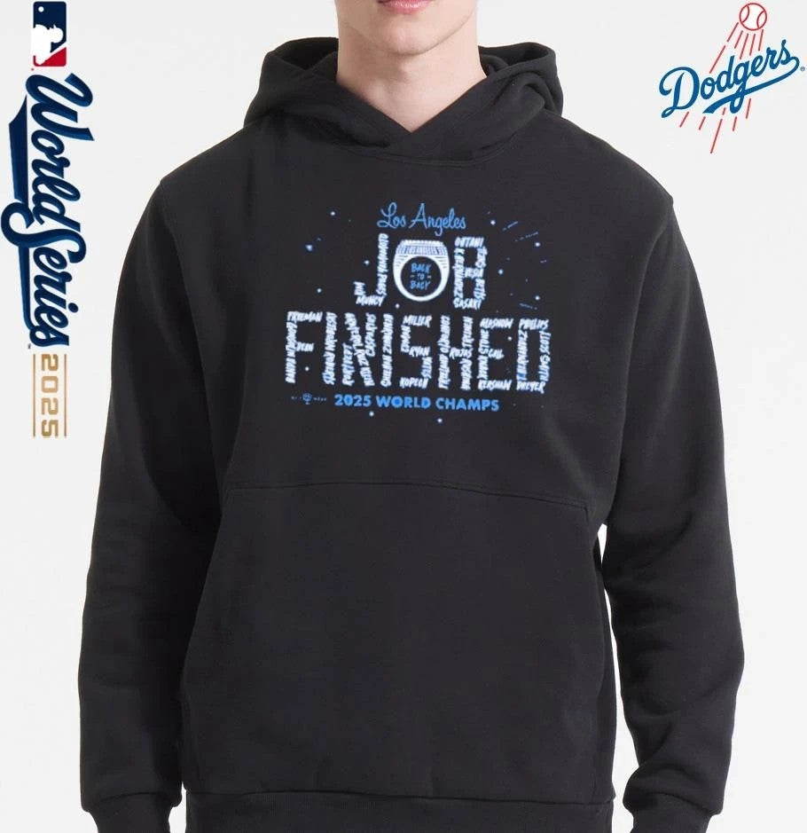 Los Angeles Dodgers Job Finished Back To Back 2025 World Champions T-shirts