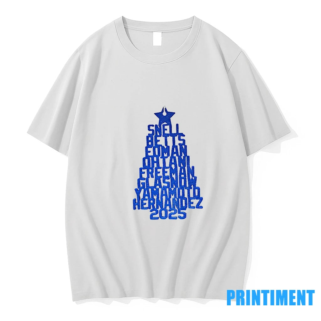 Los Angeles Dodgers Mlb Baseball Snell Betts Freeman Ohtani Freeman Glasnow Christmas Tree 2025 Tshirts Hoodie, Sweatshirt