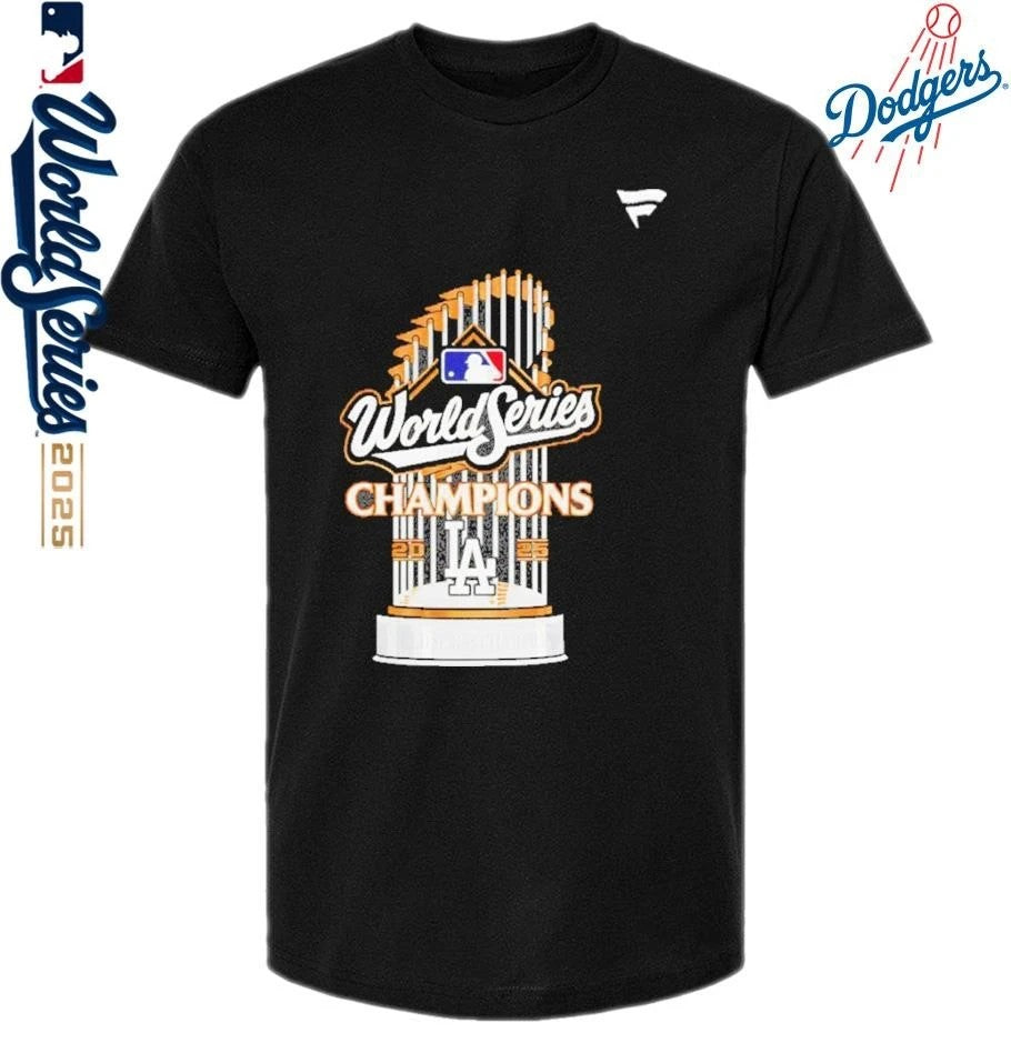 Los Angeles Dodgers Trophy 2025 World Series Champions Graphic T-Shirt