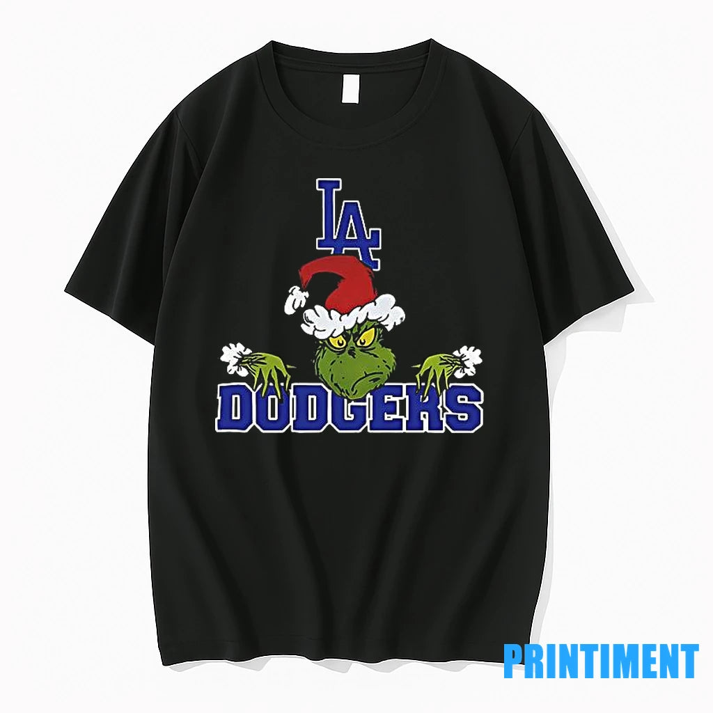 Los Angeles Dodgers Logo Baseball Grinch Christmas Tshirts Sweater