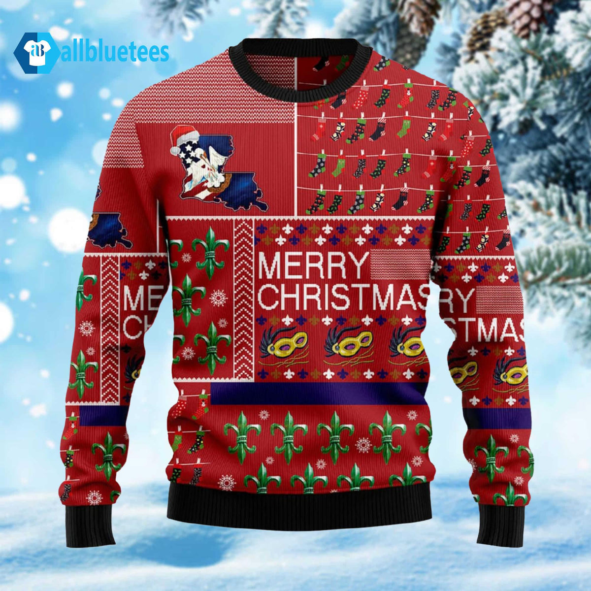 Louisiana Merry Christmas Ugly Christmas Sweater