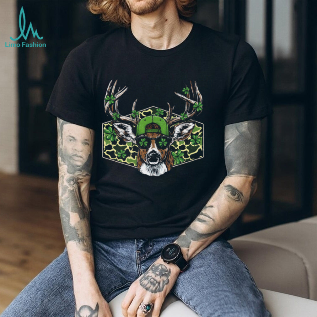 Lucky Buck St. Patrick’s Day Deer Hunting Camo Sunglasses T Shirt