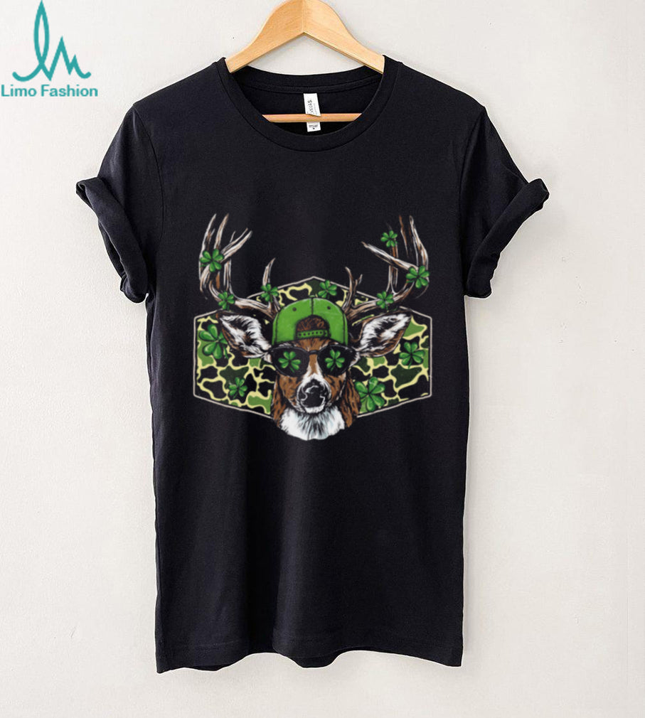 Lucky Buck St. Patrick’s Day Deer Hunting Camo Sunglasses T Shirt