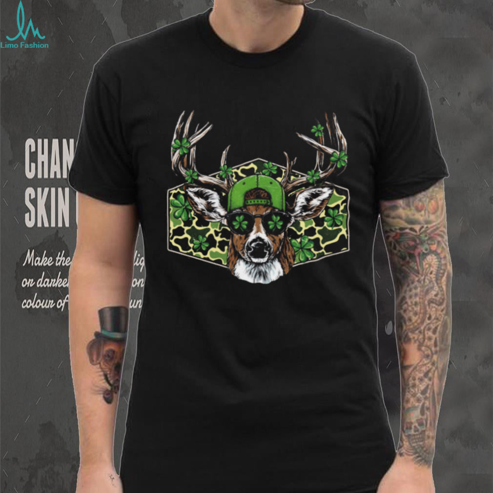Lucky Buck St. Patrick’s Day Deer Hunting Camo Sunglasses T Shirt