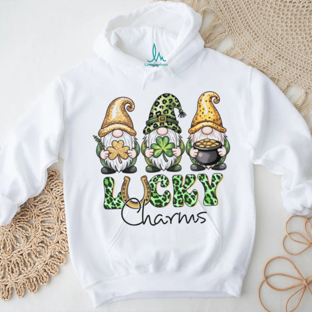 Lucky Charms Gnomes Leopard Print Clover Gold Pot T Shirt