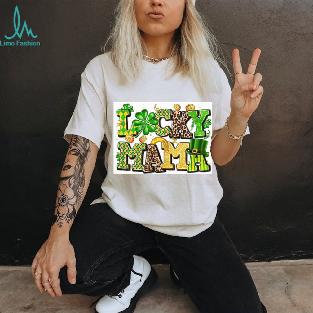 Lucky Mama Leopard Print & Plaid St. Patrick’s Day T Shirt