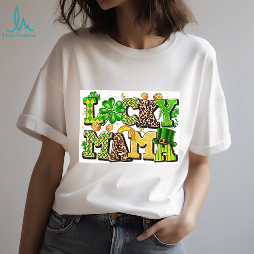 Lucky Mama Leopard Print & Plaid St. Patrick’s Day T Shirt