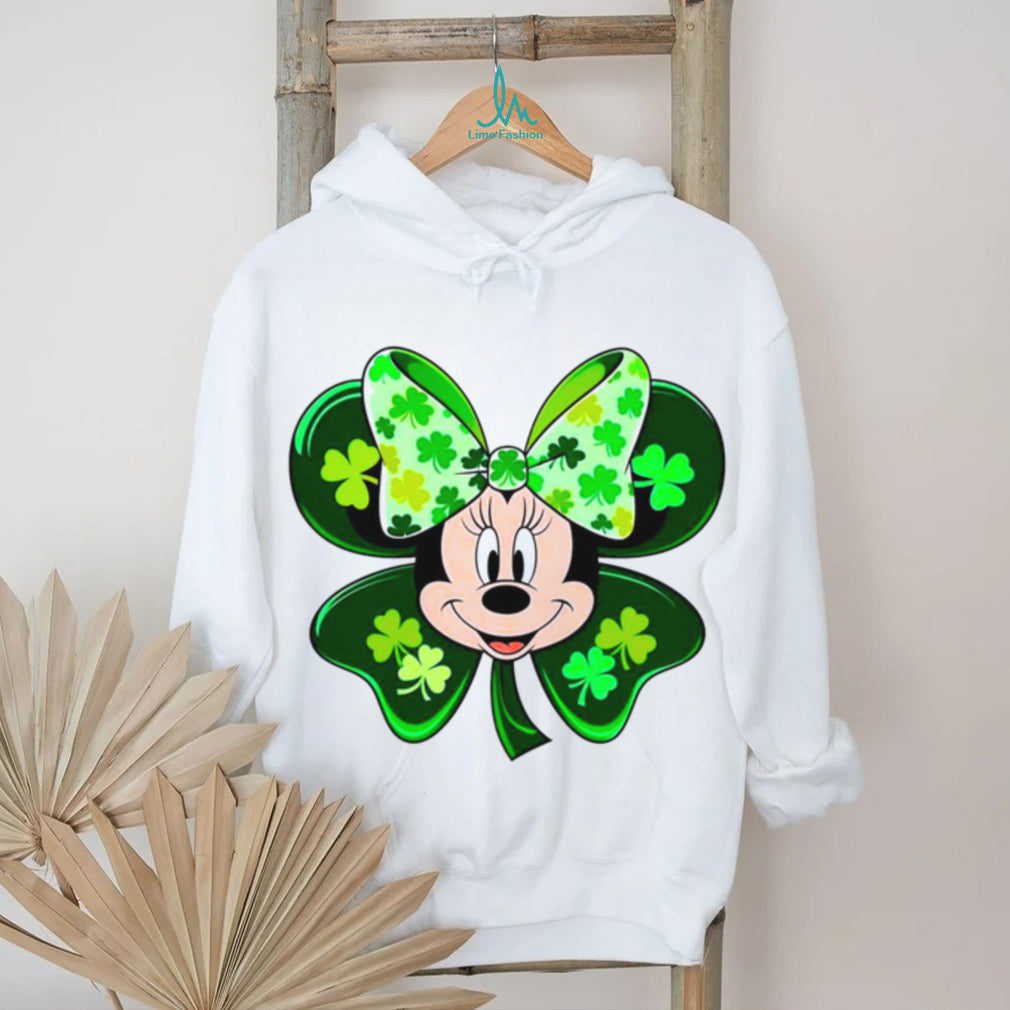 Lucky Mouse Ears Shamrock Bow St. Patrick’s Day Cartoon Design T Shirt