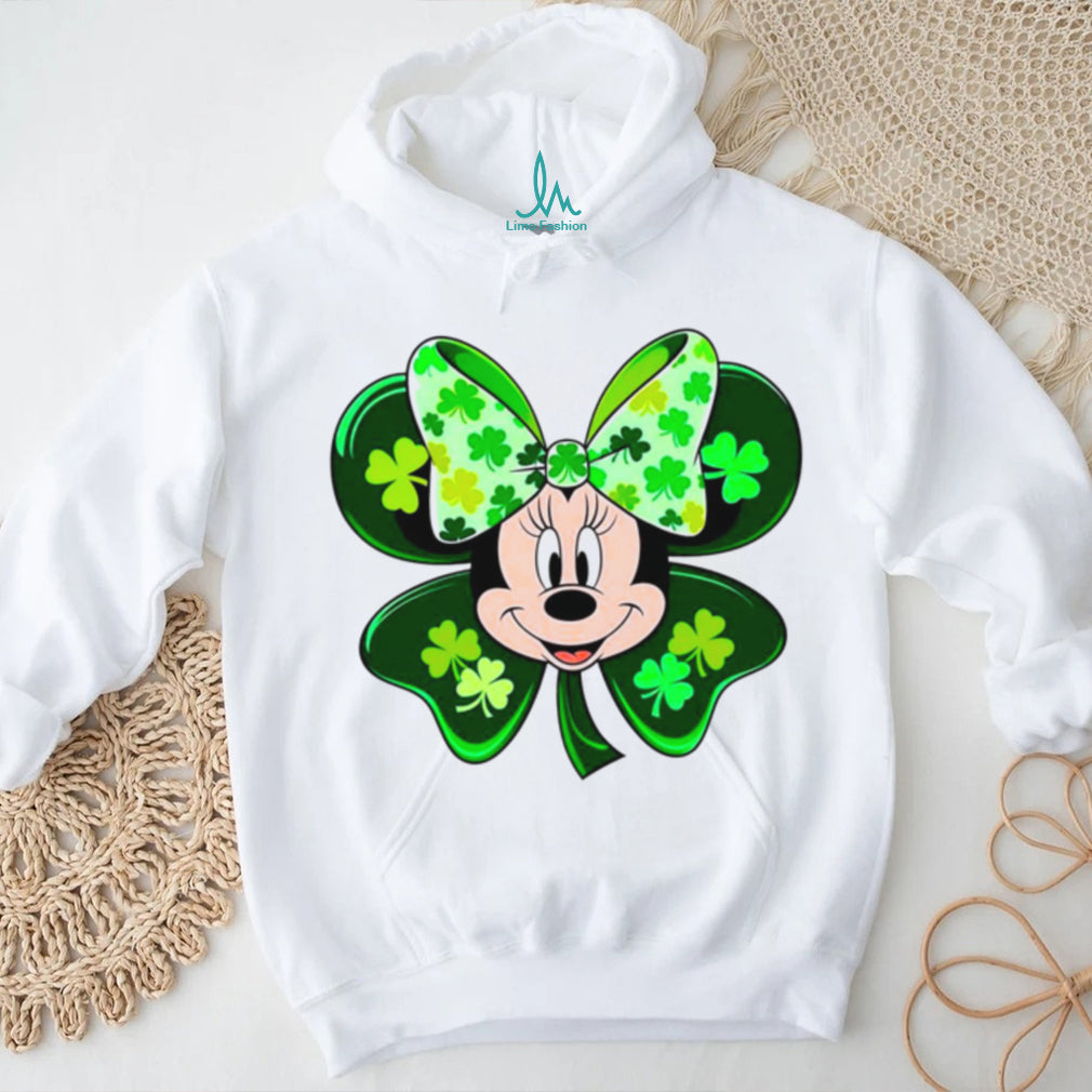Lucky Mouse Ears Shamrock Bow St. Patrick’s Day Cartoon Design T Shirt