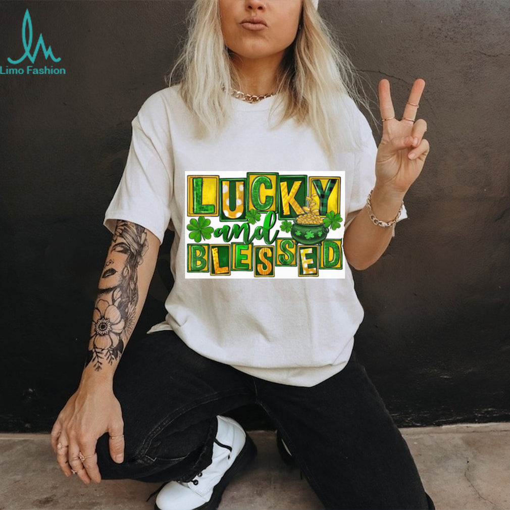 Lucky and Blessed Patchwork St. Patrick’s Day Pot of Gold T Shirt